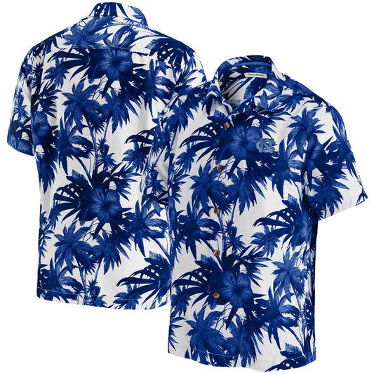 Men's Tommy Bahama Navy North Carolina Tar Heels Harbor Island Hibiscus Button-Up Shirt