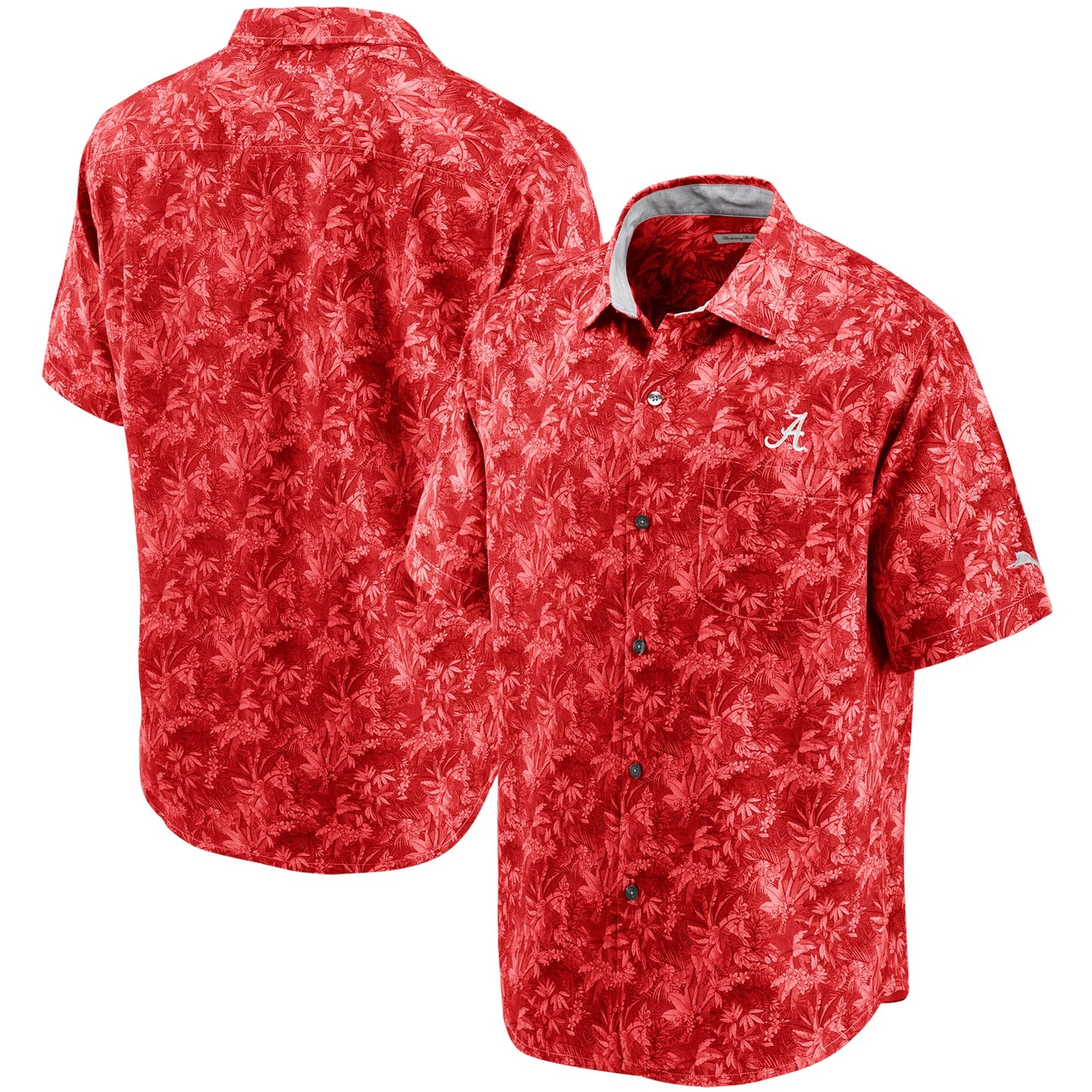 Men's Tommy Bahama Crimson Alabama Crimson Tide Sport Jungle Shade Camp Button-Up Shirt