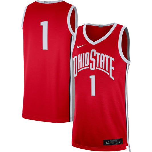 Men's Nike #1 Scarlet Ohio State Buckeyes Limited Basketball Jersey