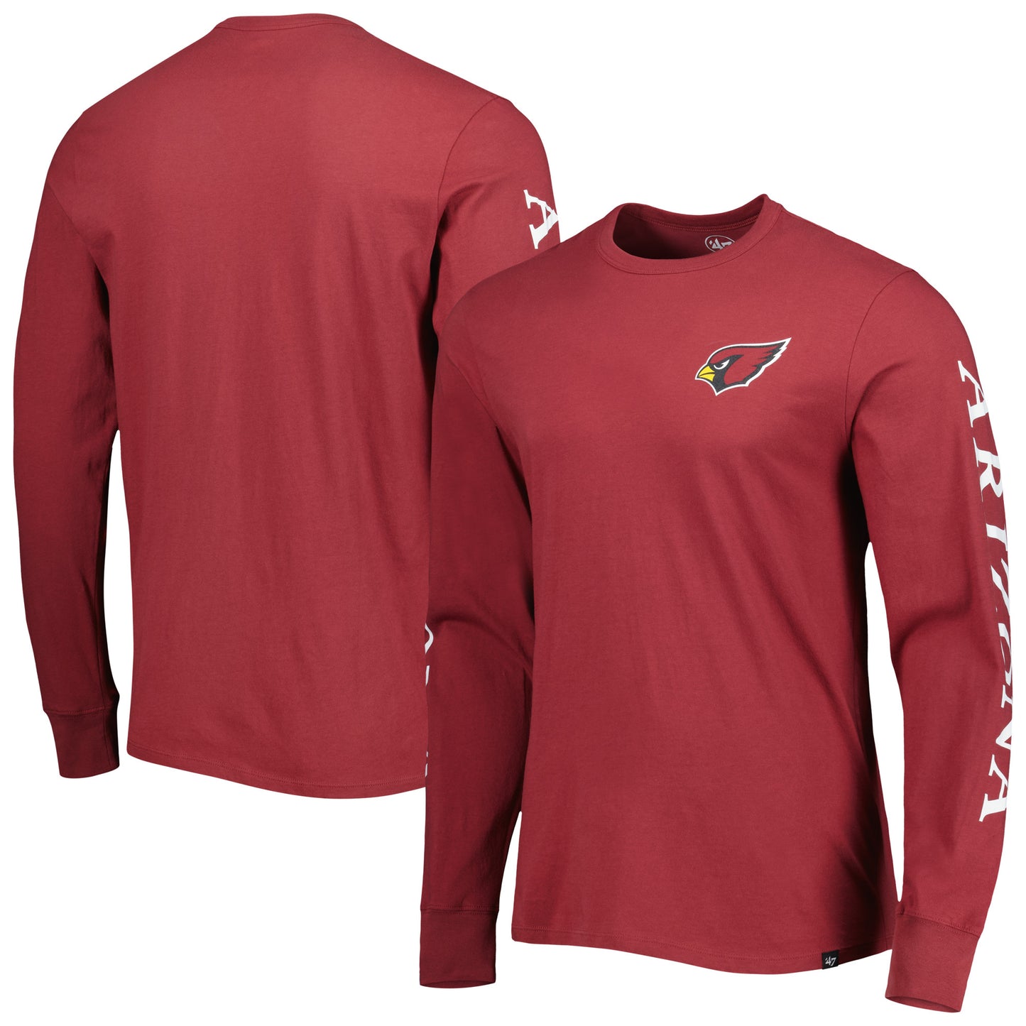 Men's '47 Cardinal Arizona Cardinals Triple Threat Franklin Long Sleeve T-Shirt