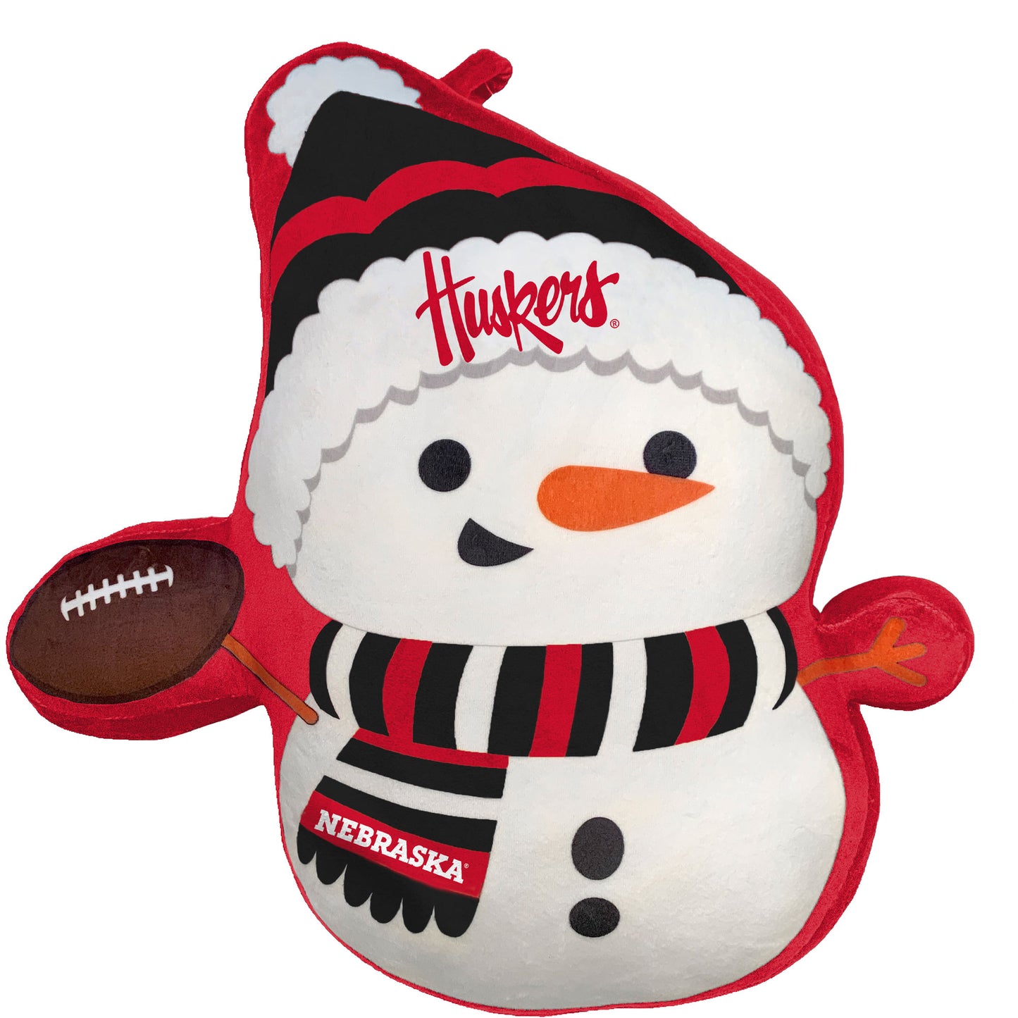 Nebraska Huskers Holiday Snowman Plushlete Pillow