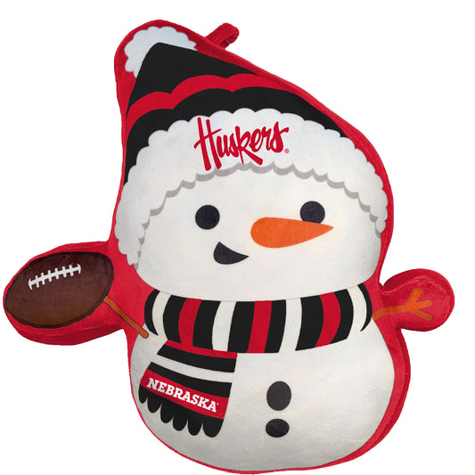 Nebraska Huskers Holiday Snowman Plushlete Pillow