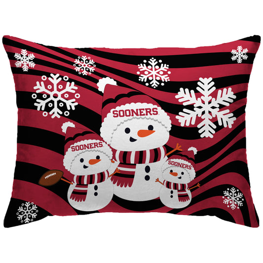 Oklahoma Sooners 20'' x 26'' Holiday Snowman Bed Pillow