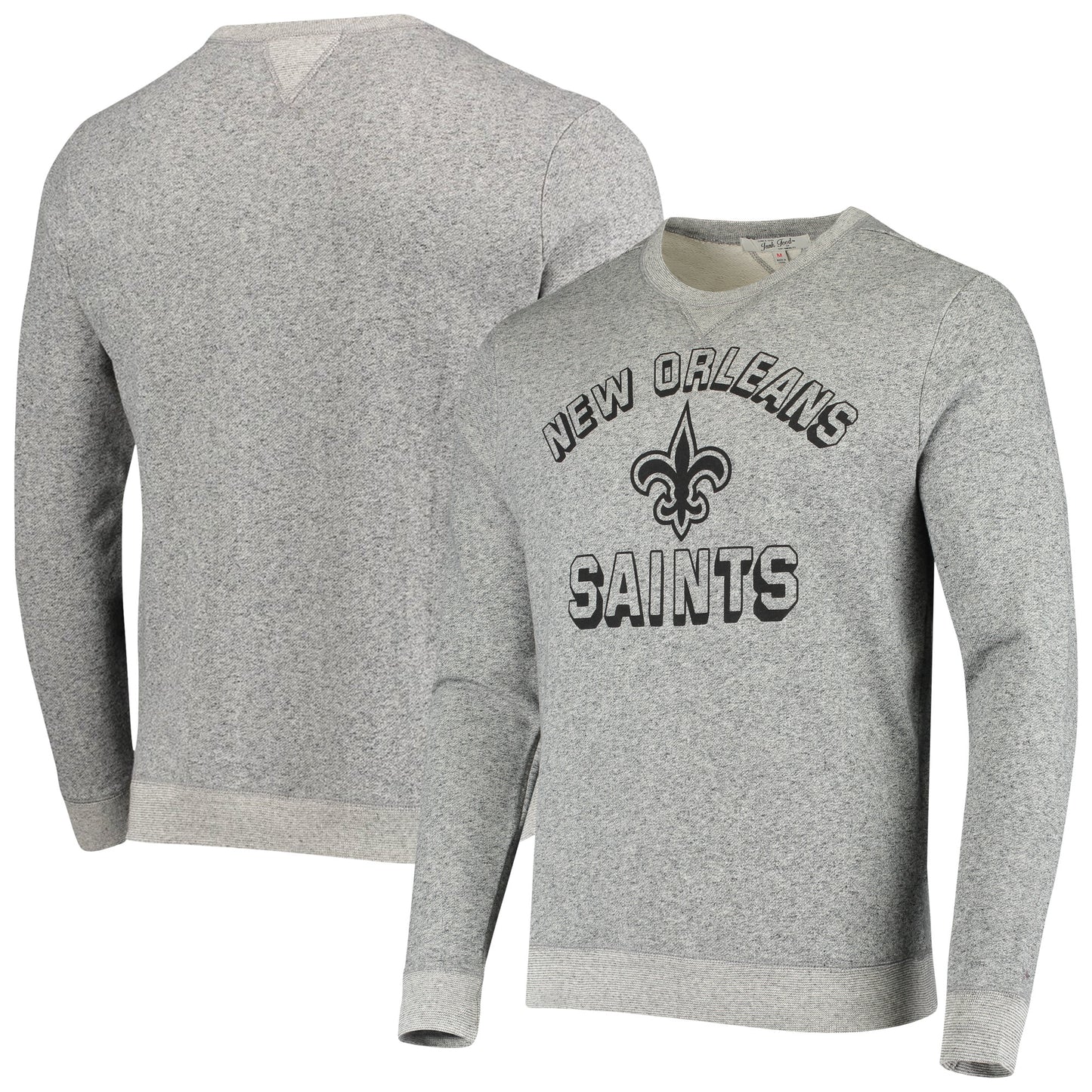 Men's Junk Food Heathered Charcoal New Orleans Saints Marled Pullover Sweatshirt