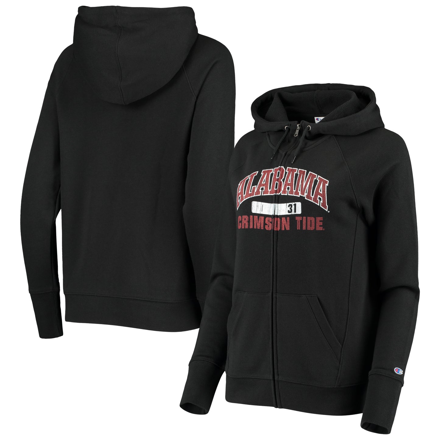 Women's Champion Black Alabama Crimson Tide University Full-Zip Hoodie