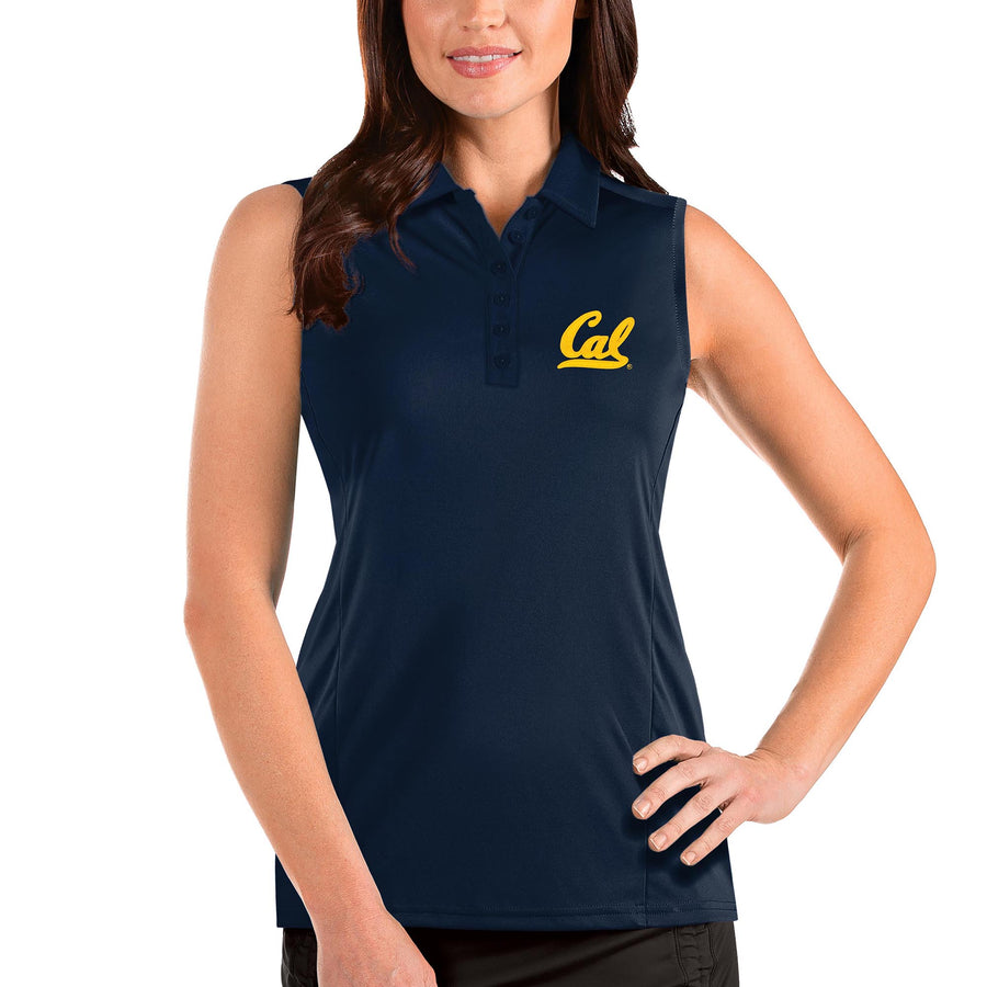 Women's Antigua Navy Cal Bears Tribute Sleeveless Polo