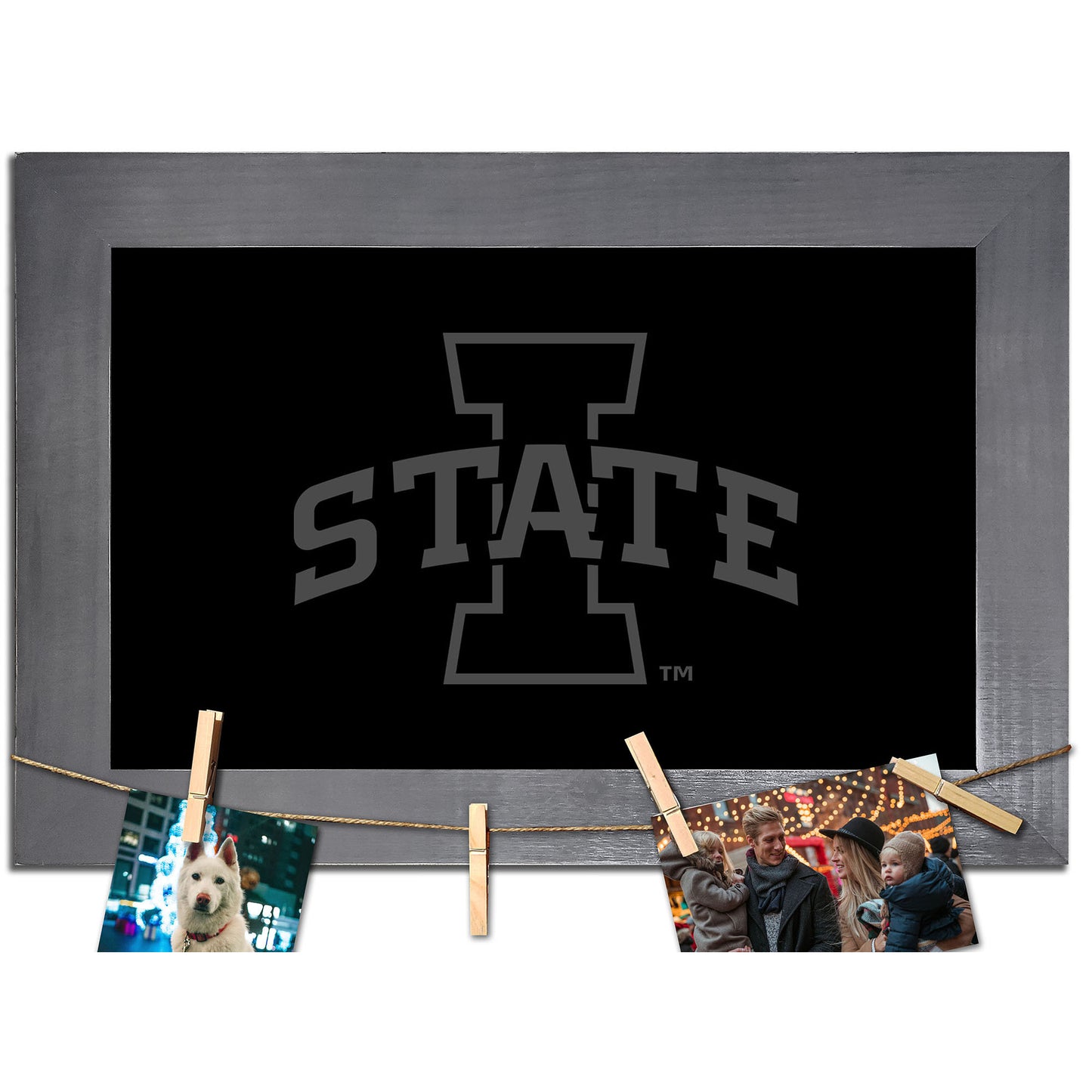 Iowa State Cyclones 11" x 19" Blank Chalkboard with Frame & Clothespins Sign