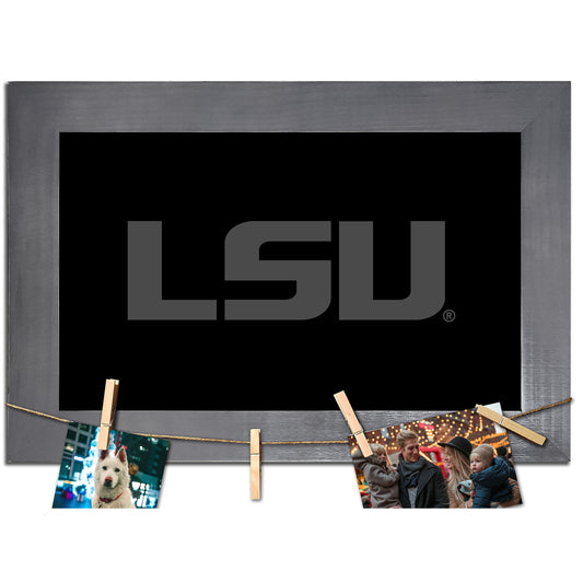 LSU Tigers 11" x 19" Blank Chalkboard with Frame & Clothespins Sign