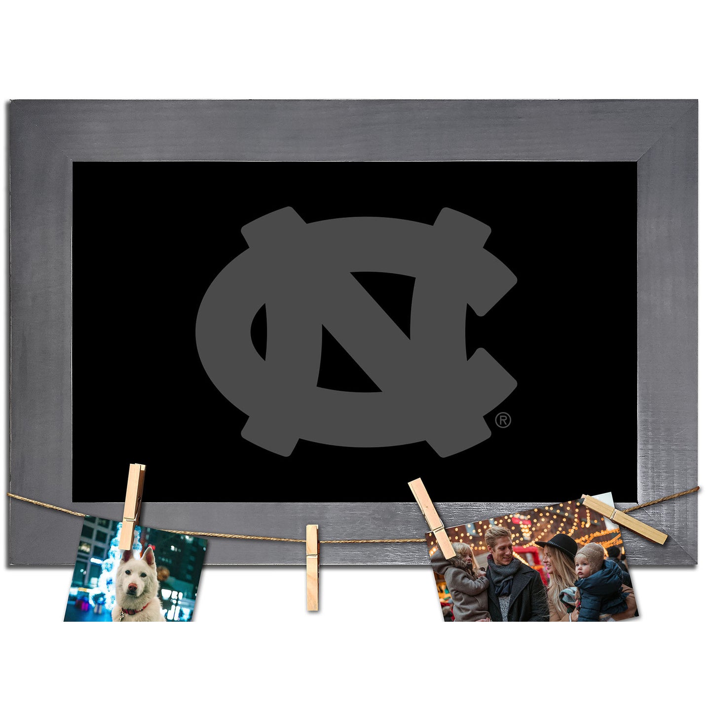North Carolina Tar Heels 11" x 19" Blank Chalkboard with Frame & Clothespins Sign