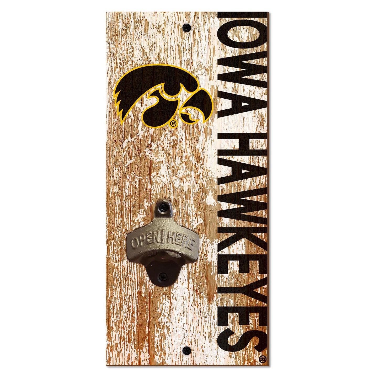 Iowa Hawkeyes Distressed Bottle Opener