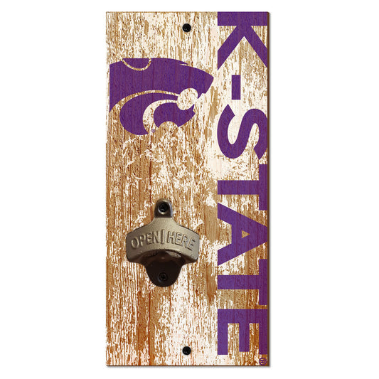 Kansas State Wildcats Distressed Bottle Opener