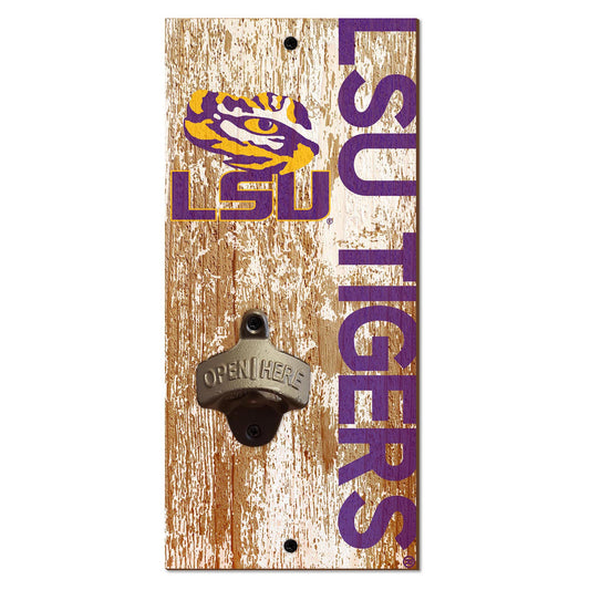 LSU Tigers Distressed Bottle Opener