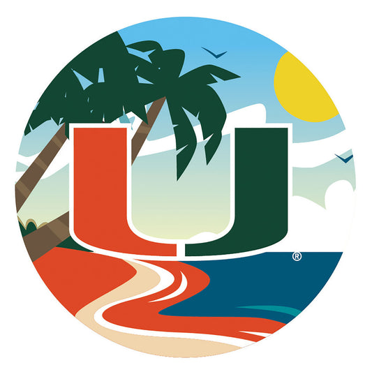 Miami Hurricanes 12" Landscape Circle Sign