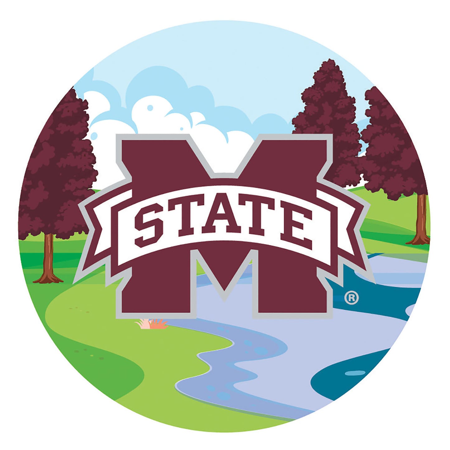 Mississippi State Bulldogs 12" Landscape Circle Sign