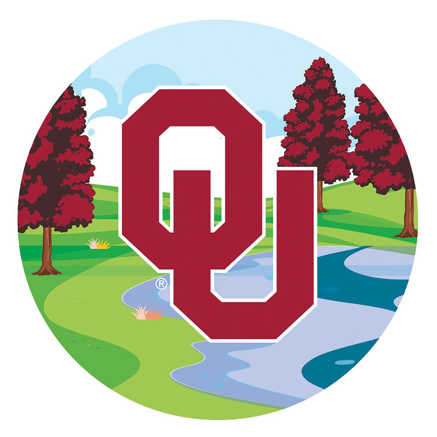 Oklahoma Sooners 12" Landscape Circle Sign
