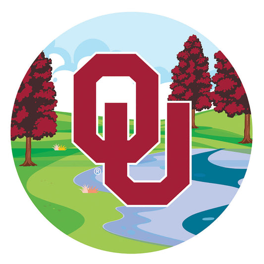 Oklahoma Sooners 12" Landscape Circle Sign