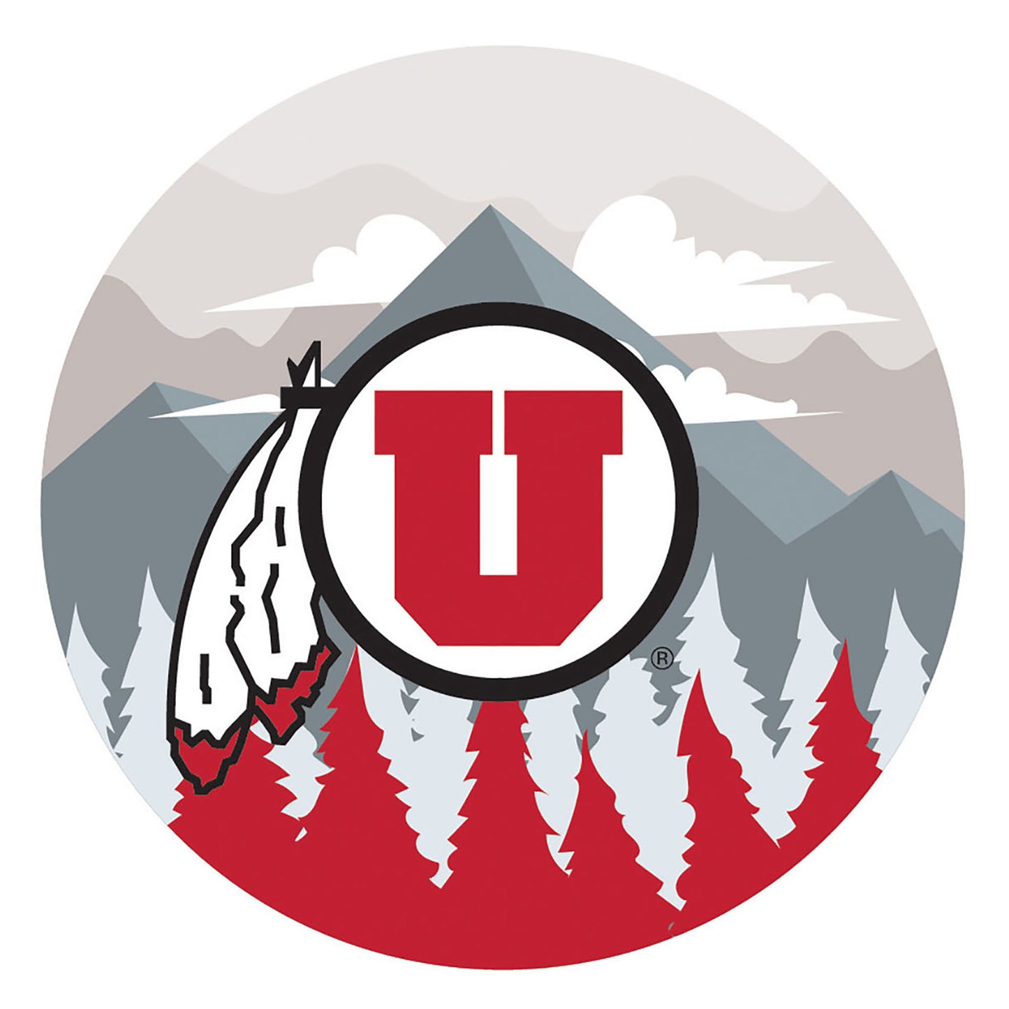 Utah Utes 12" Landscape Circle Sign