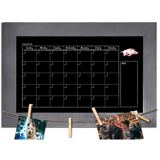 Arkansas Razorbacks 11" x 19" Monthly Chalkboard with Frame & Clothespins Sign