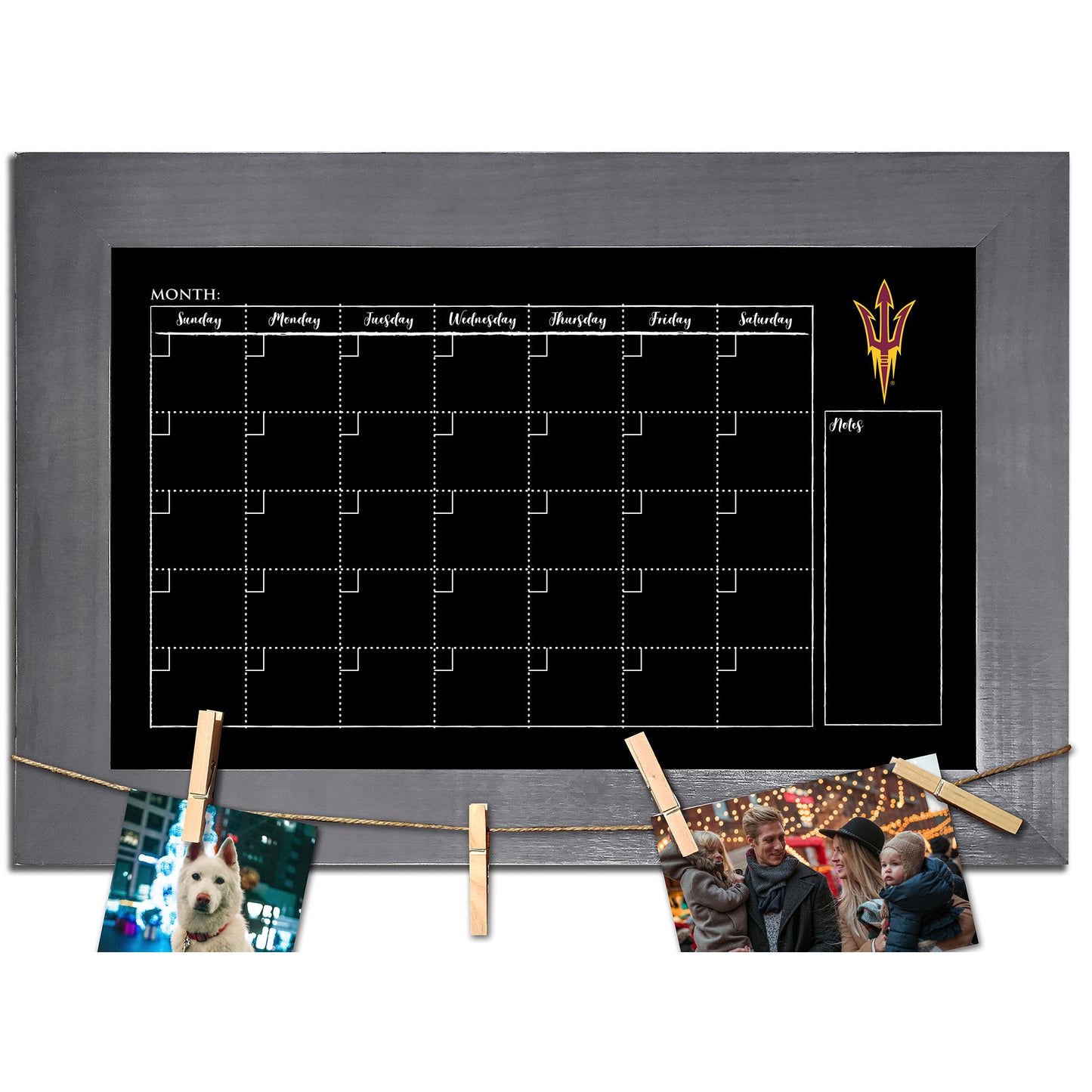 Arizona State Sun Devils 11" x 19" Monthly Chalkboard with Frame & Clothespins Sign