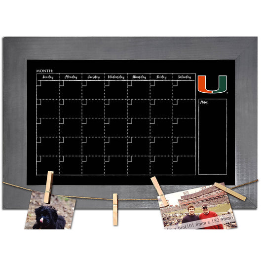 Miami Hurricanes 11" x 19" Monthly Chalkboard with Frame & Clothespins Sign