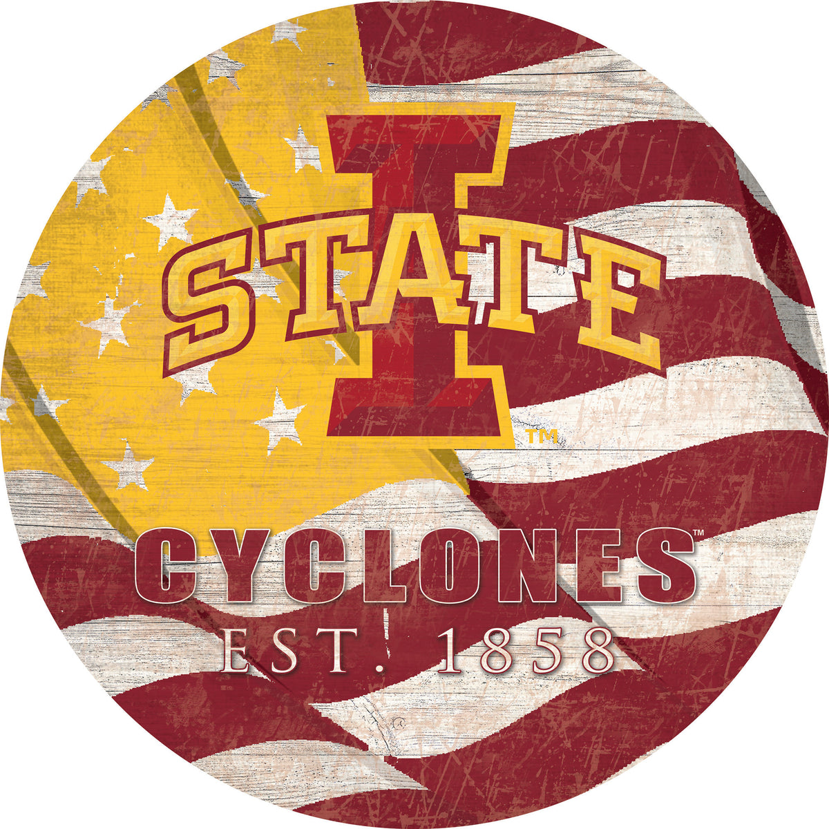 Iowa State Cyclones 12" Team Color Flag Sign