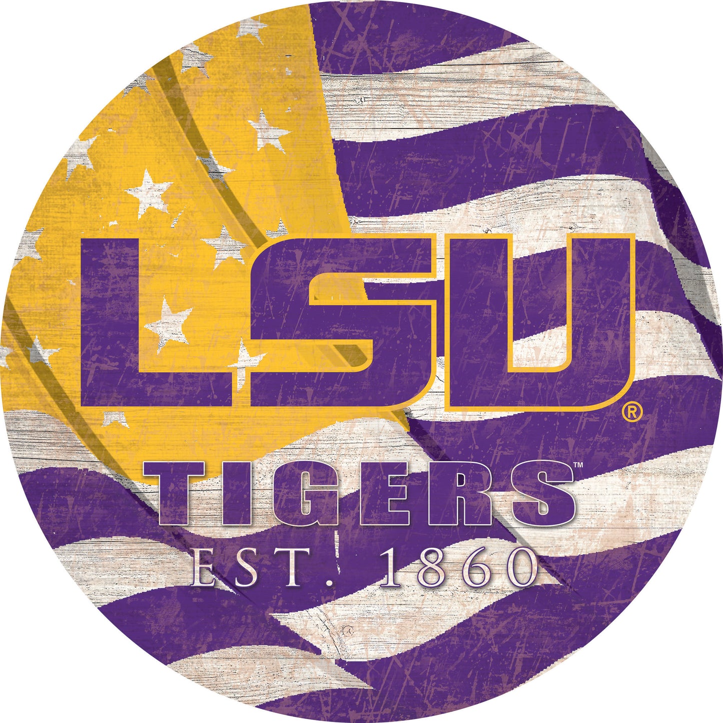 LSU Tigers 12" Team Color Flag Sign