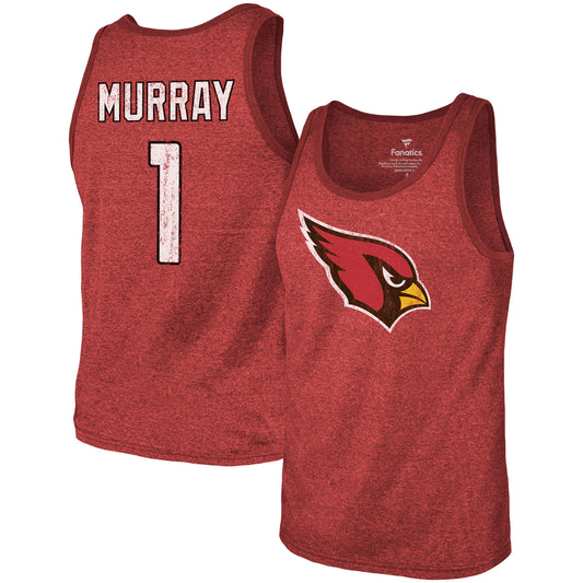 Men's Fanatics Kyler Murray Cardinal Arizona Cardinals Name & Number Tri-Blend Tank Top