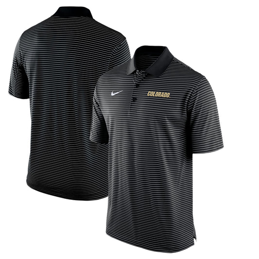 Men's Nike Black Colorado Buffaloes Stadium Stripe Performance Team Polo