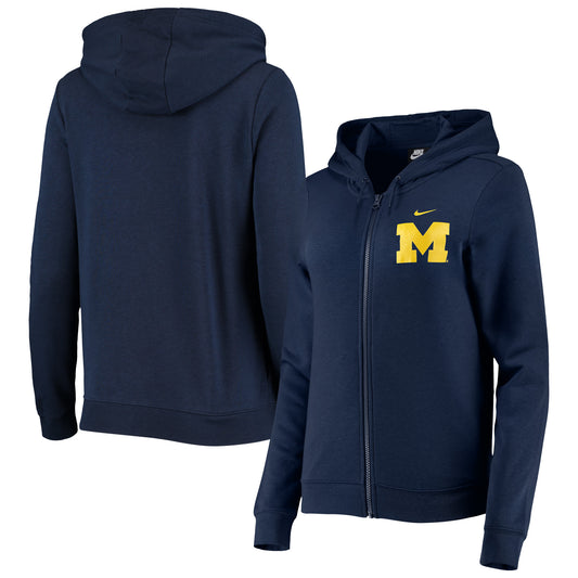 Women's Nike Navy Michigan Wolverines Varsity Fleece Full-Zip Hoodie