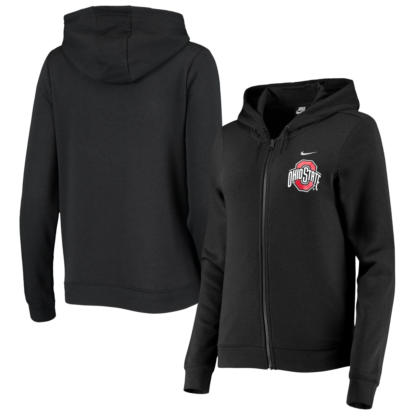 Women's Nike Black Ohio State Buckeyes Varsity Fleece Full-Zip Hoodie