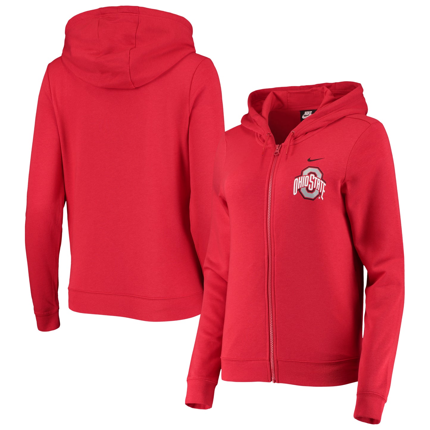 Women's Nike Scarlet Ohio State Buckeyes Varsity Fleece Full-Zip Hoodie