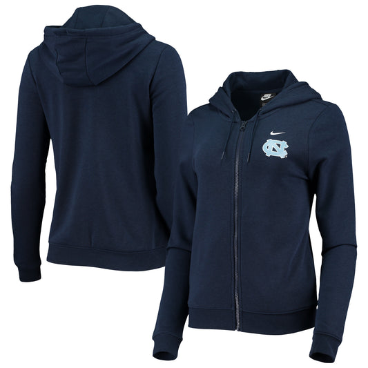 Women's Nike Navy North Carolina Tar Heels Varsity Fleece Full-Zip Hoodie