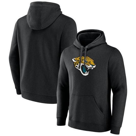 Men's Black Jacksonville Jaguars Primary Logo Fitted Pullover Hoodie