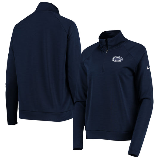 Women's Nike Navy Penn State Nittany Lions Pacer Raglan Performance Quarter-Zip Jacket