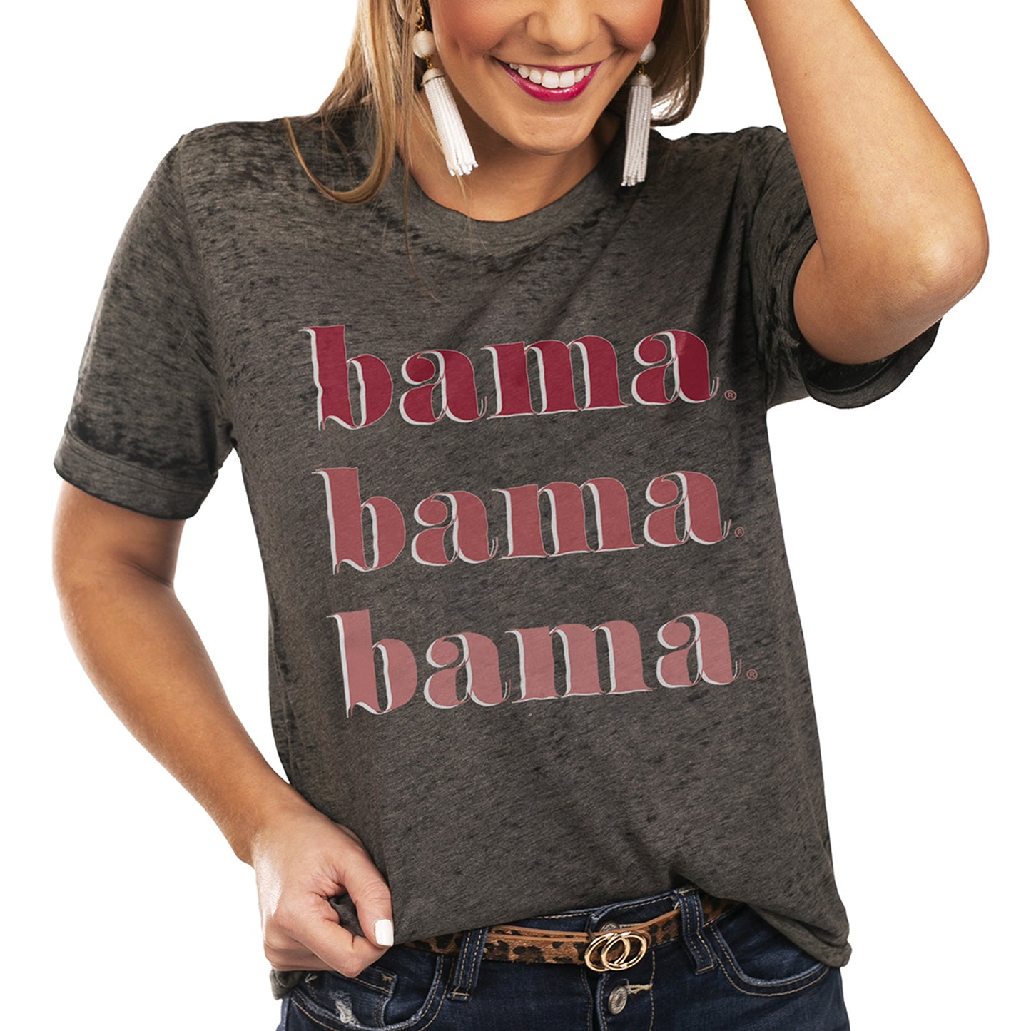 Women's Charcoal Alabama Crimson Tide Better Than Basic Gameday Boyfriend T-Shirt