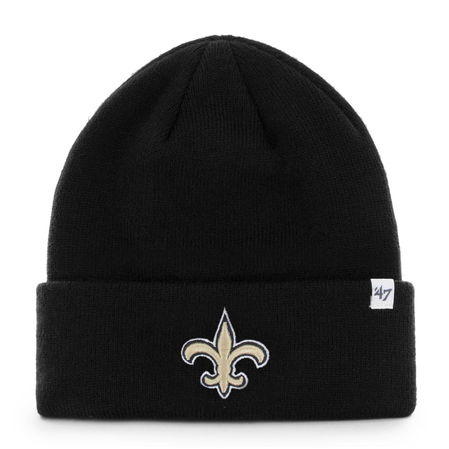 Men's '47 Black New Orleans Saints Primary Basic Cuffed Knit Hat