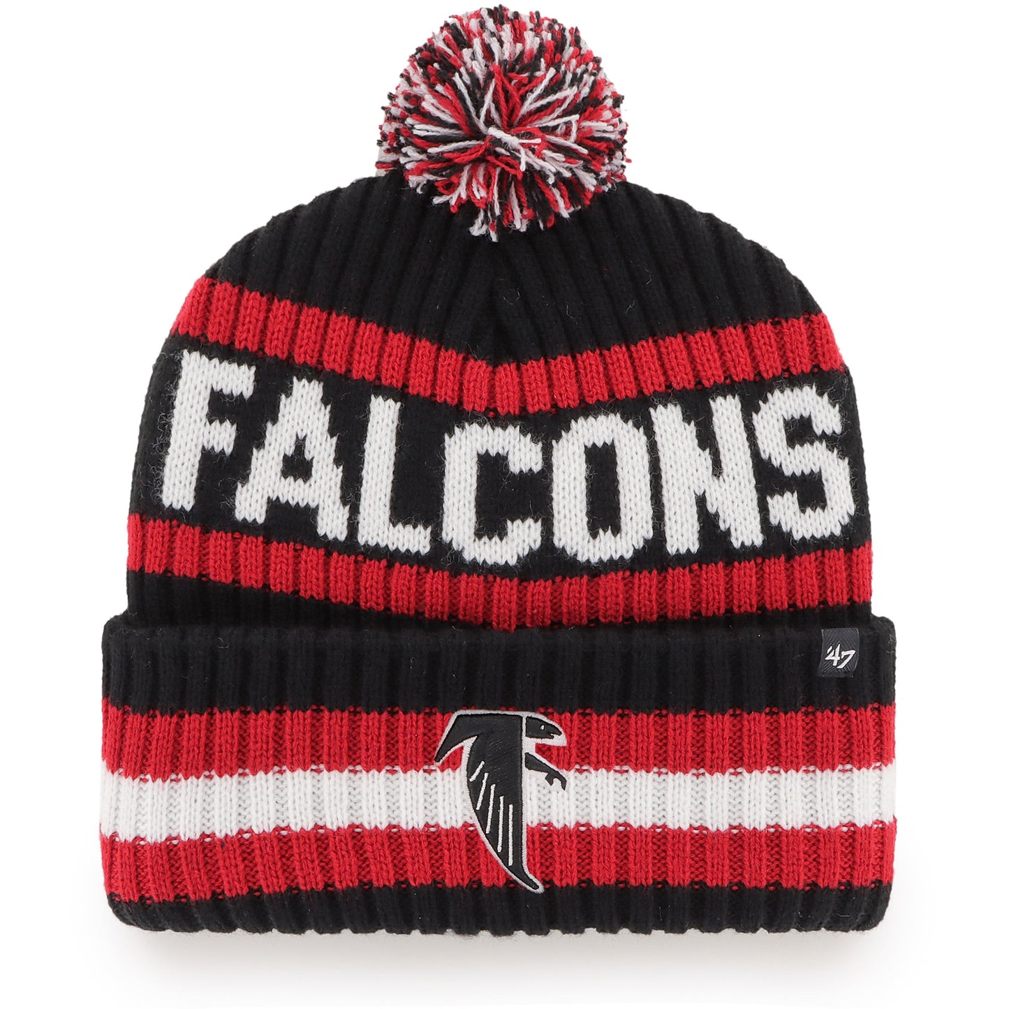 Men's '47 Black Atlanta Falcons Legacy Bering Cuffed Knit Hat with Pom