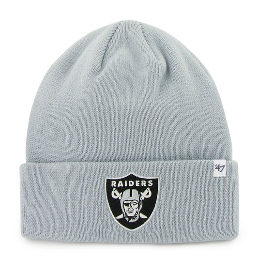 Men's '47 Silver Las Vegas Raiders Secondary Basic Cuffed Knit Hat