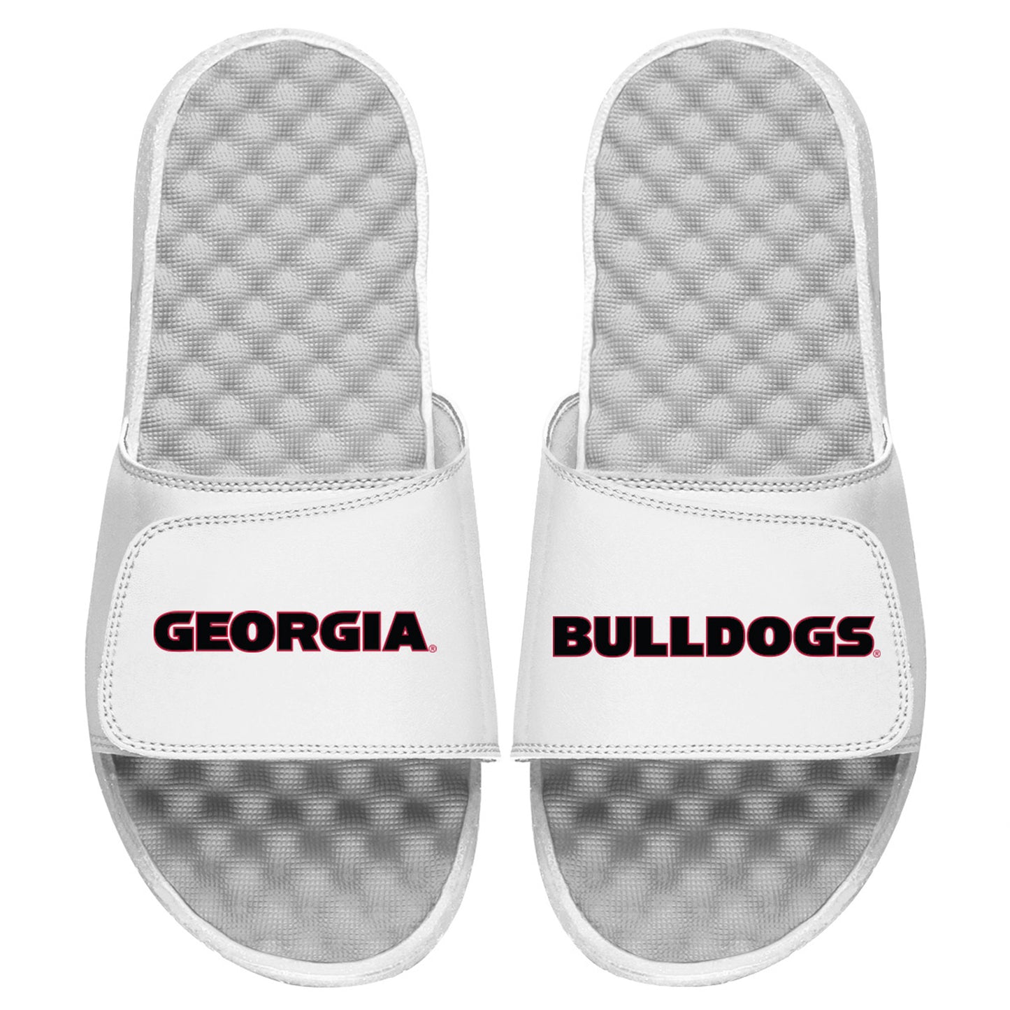 Men's ISlide White Georgia Bulldogs Wordmark Slide Sandals