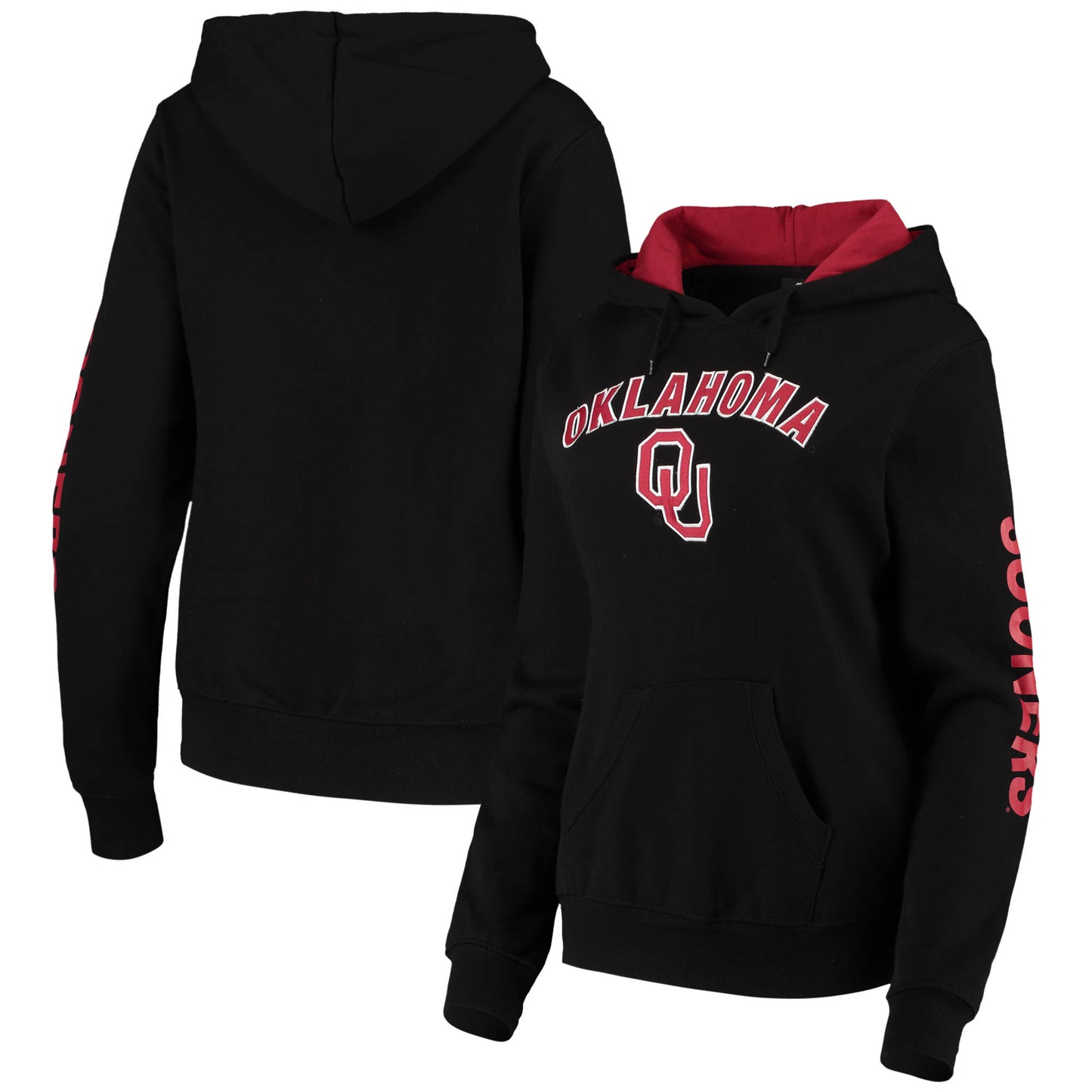 Women's Colosseum Black Oklahoma Sooners Loud and Proud Pullover Hoodie