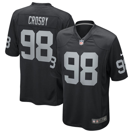 Men's Nike Maxx Crosby Black Las Vegas Raiders Game Jersey