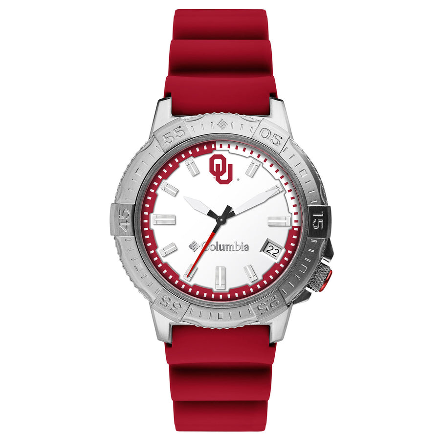 Columbia Oklahoma Sooners Peak Patrol 3-Hand Date Silicone Strap Watch