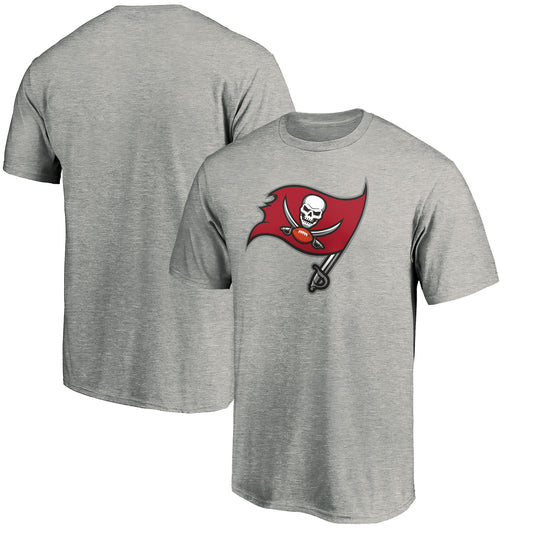 Men's NFL Pro Line Heather Gray Tampa Bay Buccaneers Primary Logo T-Shirt