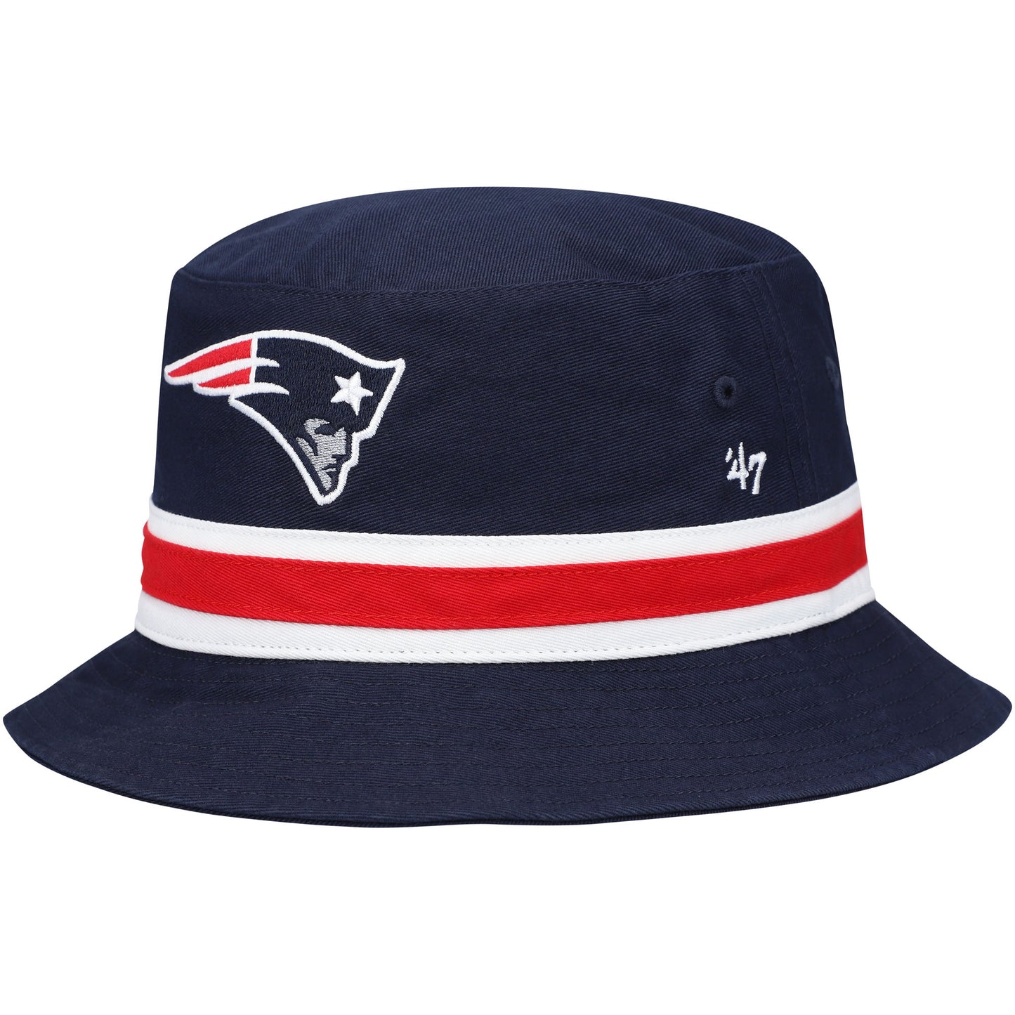 Men's '47 Navy New England Patriots Striped Bucket Hat