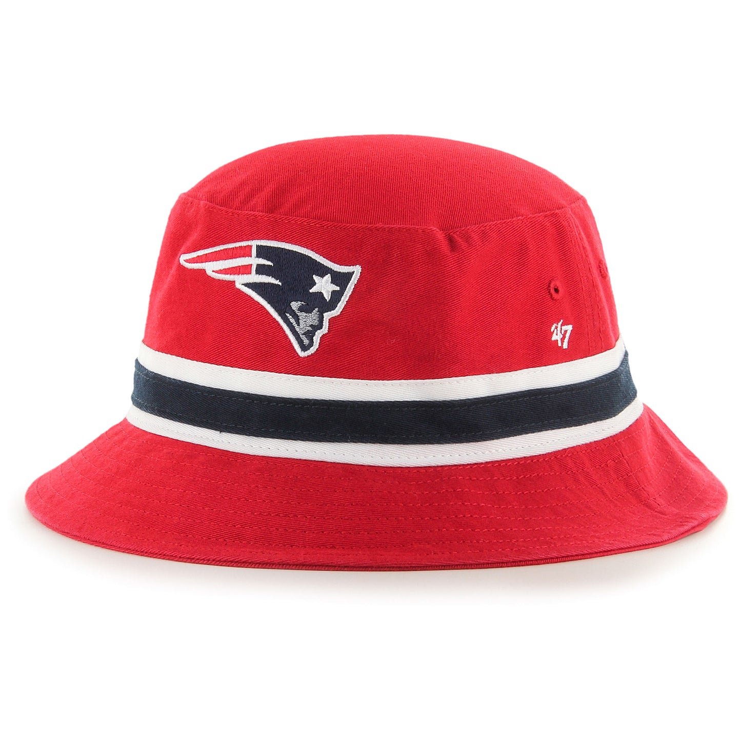 Men's '47 Red New England Patriots Striped Bucket Hat