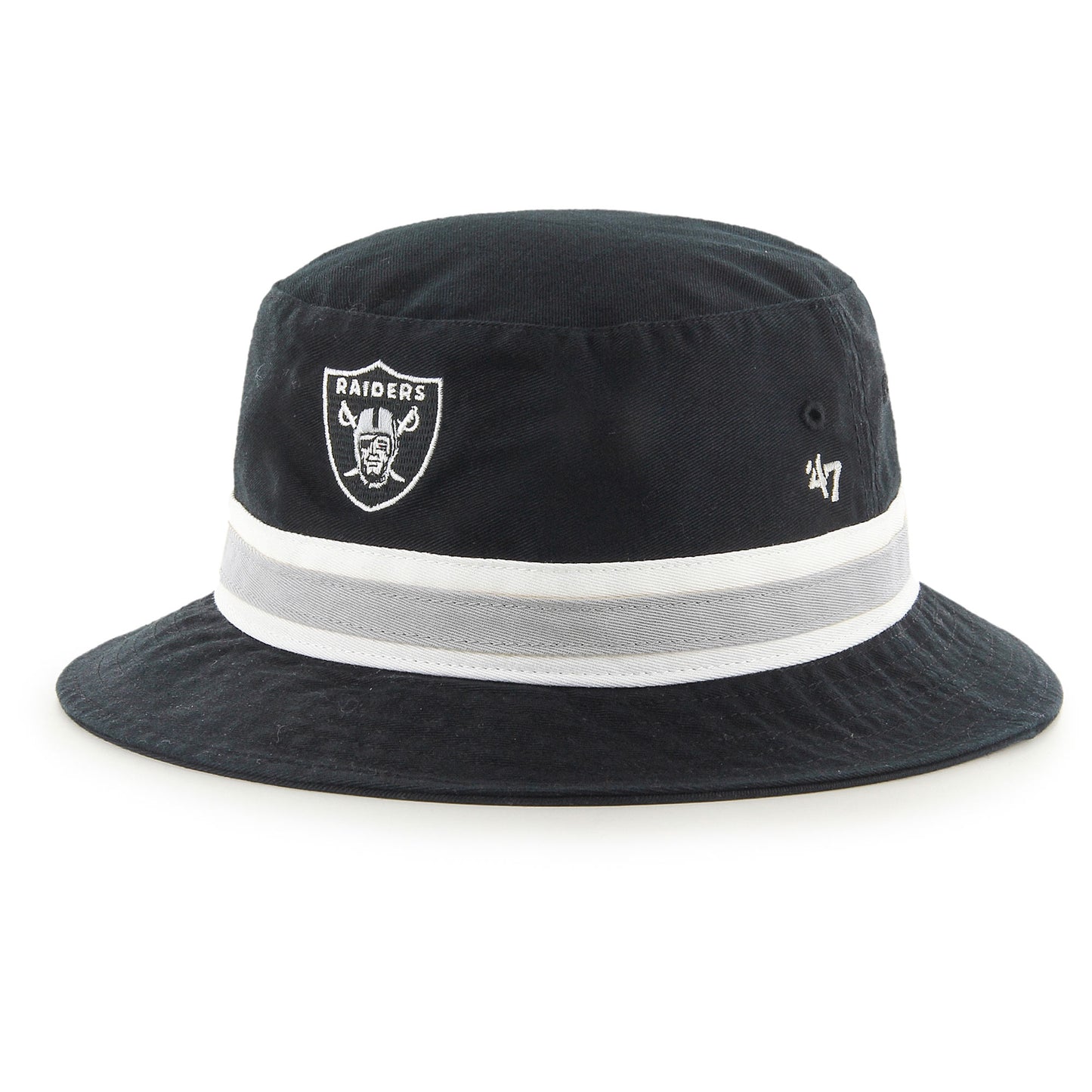 Men's '47 Black Las Vegas Raiders Striped Bucket Hat