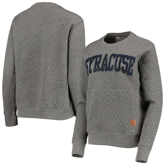 Women's Pressbox Heather Charcoal Syracuse Orange Moose Quilted Pullover Sweatshirt