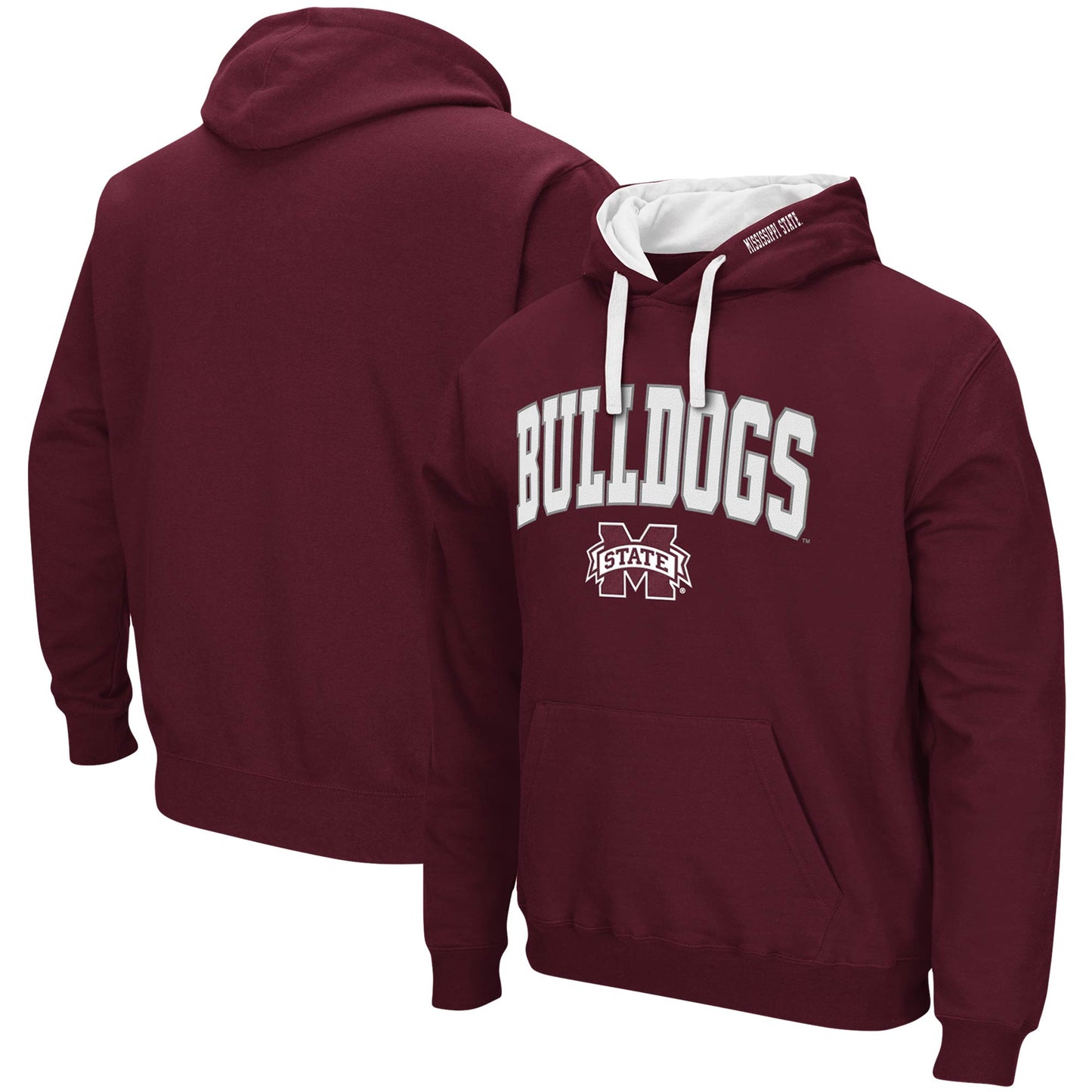 Men's Colosseum Maroon Mississippi State Bulldogs Big & Tall Arch & Logo 2.0 Pullover Hoodie