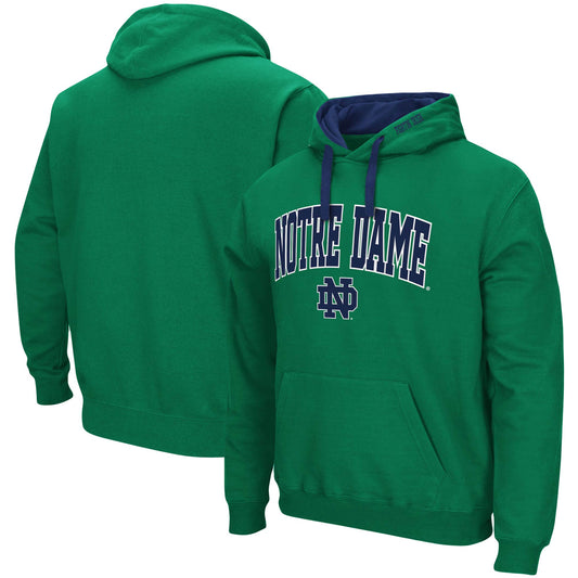 Men's Colosseum Green Notre Dame Fighting Irish Big & Tall Arch & Logo 2.0 Pullover Hoodie