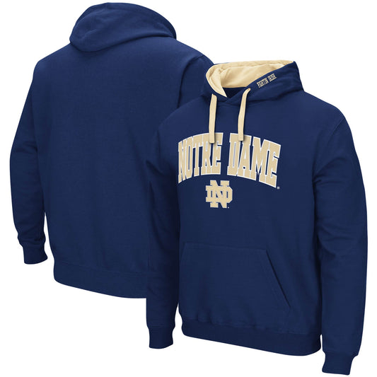 Men's Colosseum Navy Notre Dame Fighting Irish Big & Tall Arch & Logo 2.0 Pullover Hoodie